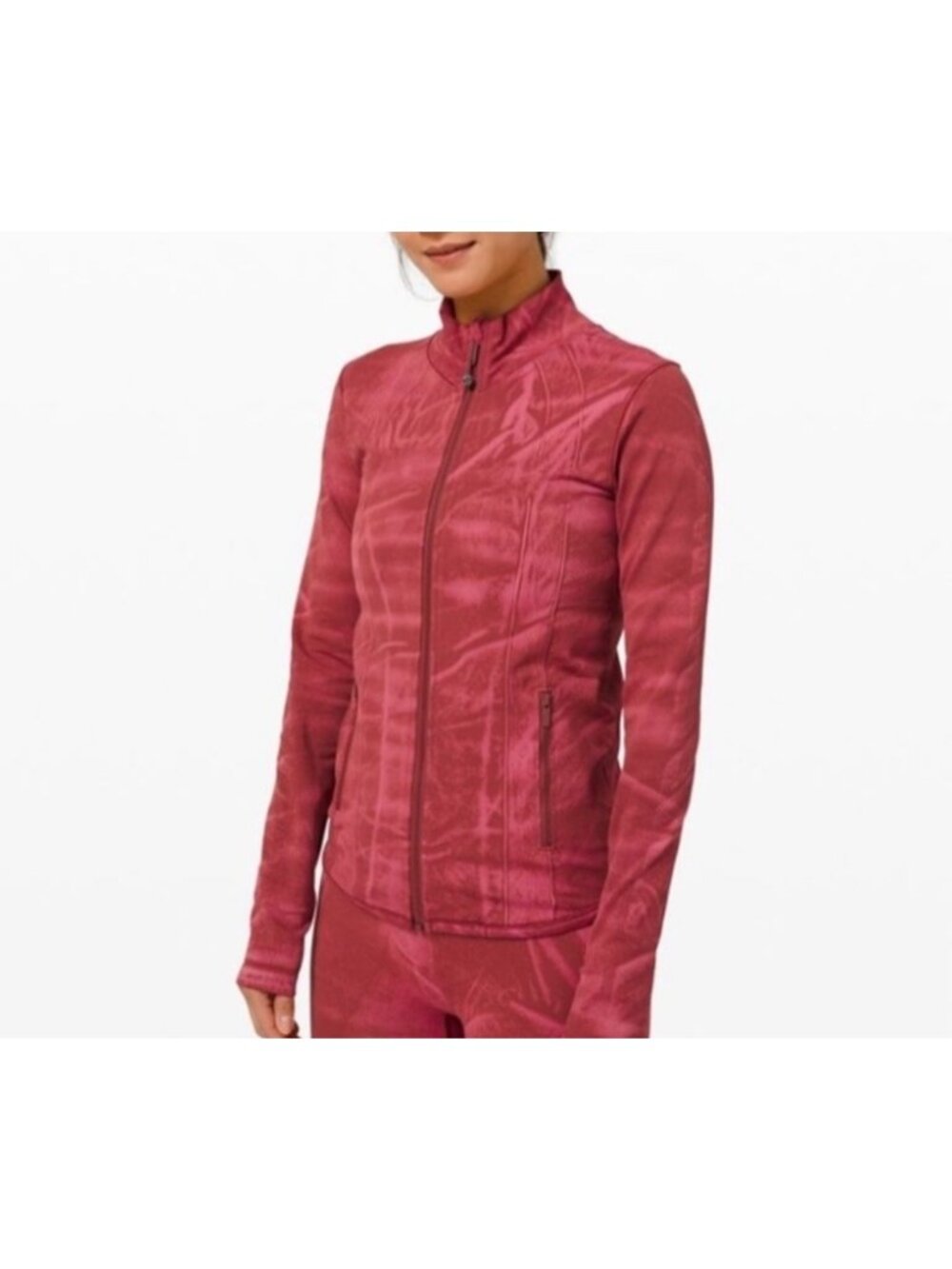Lululemon Womens Sz 12 Ebb to Street Define Jacket Stone Wash Chianti
